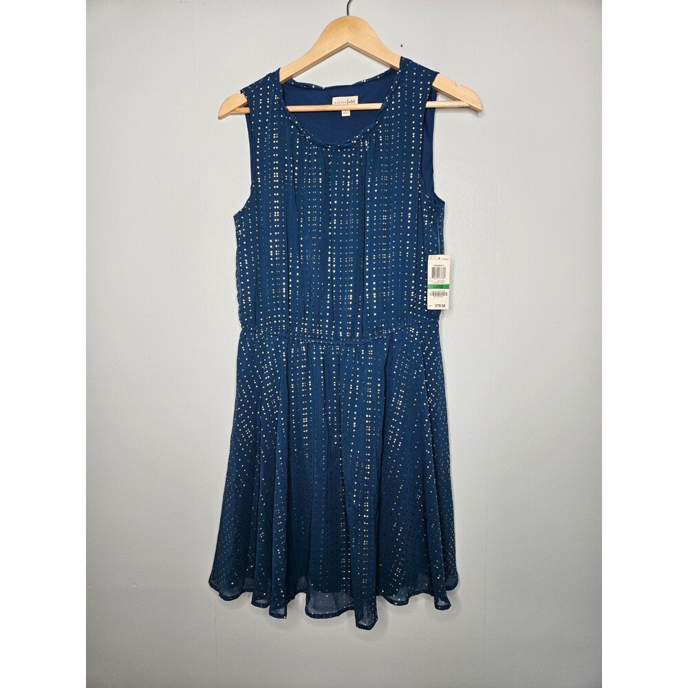 MAISON JULES Fit Flare Mini Dress Juniors Lrg Pullover Sleeveless Elastic Waist